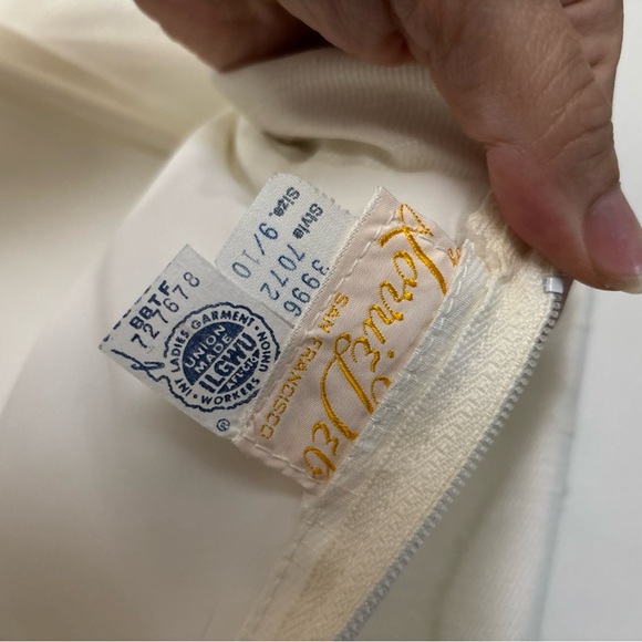 Vintage Lorrie Deb of San Francisco 1950s Ivory Wedding Dress Cape Train SZ 9 10 - Picture 11 of 15